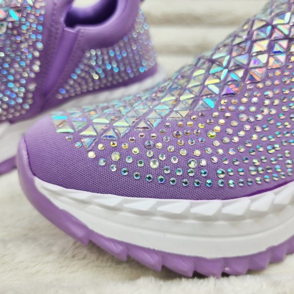 Presto Light Weight Slip on Purple Rhinestone Sneakers - Running Shoes J - Picture 12 of 14